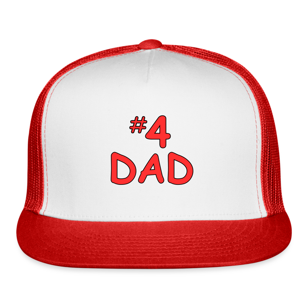 #4 DAD - Trucker Hat - white/red
