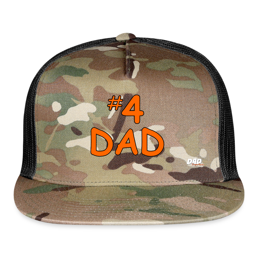 #4 DAD - Trucker Hat- Camo - MultiCam\black
