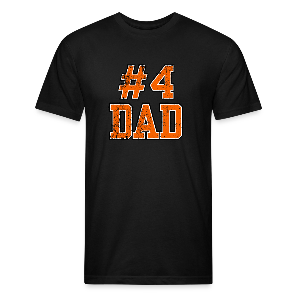 Dad Imperfecto - Orange Varsity Print - Fitted Cotton/Poly T-Shirt by Next Level - black