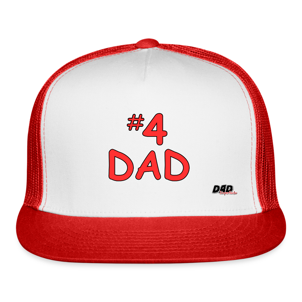 #4 DAD - Trucker Hat - white/red