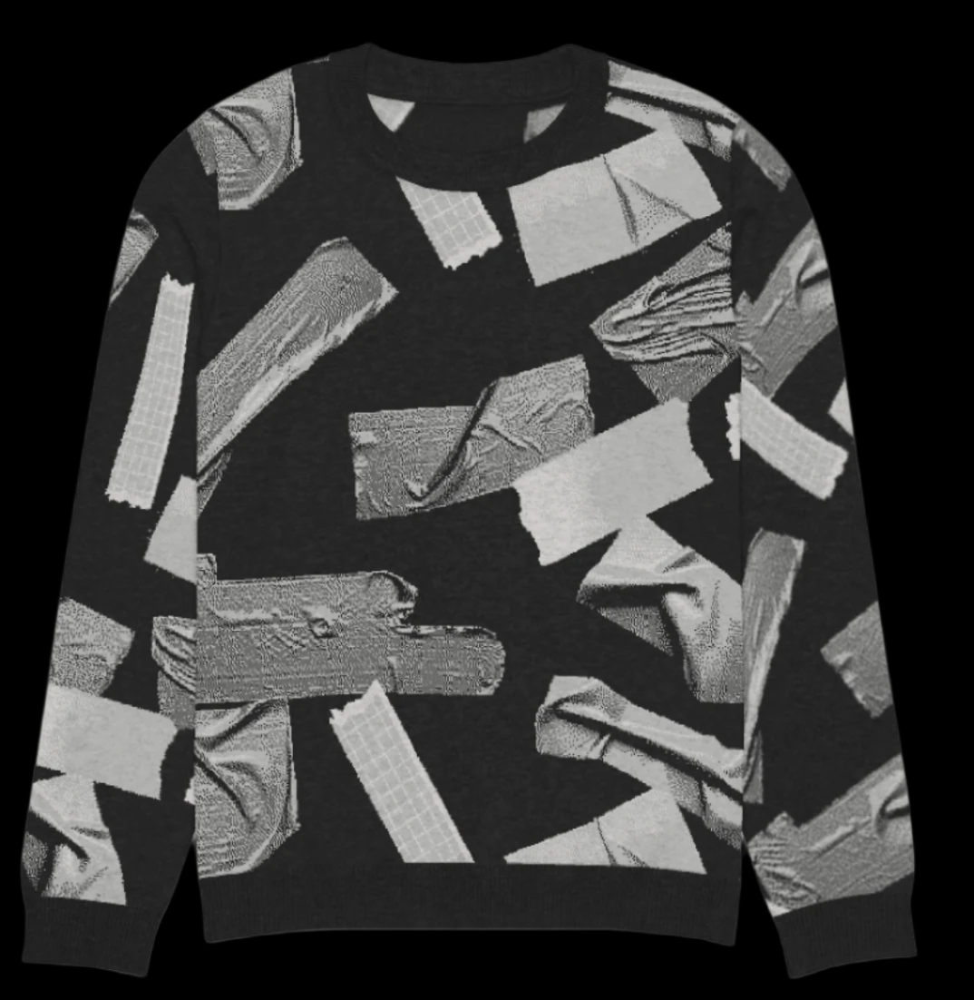 Duct Tape Knitted Crew Neck Sweater