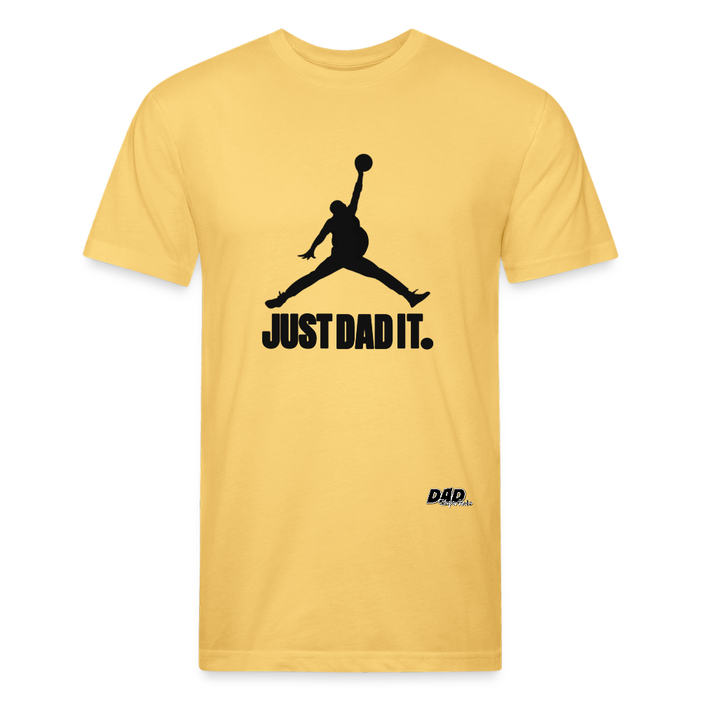 JUST DAD IT - HORIZONTAL PRINT - Fitted Cotton/Poly T-Shirt by Next Level - pastel yellow