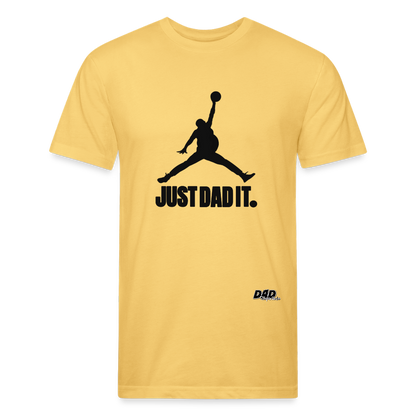 JUST DAD IT - HORIZONTAL PRINT - Fitted Cotton/Poly T-Shirt by Next Level - pastel yellow