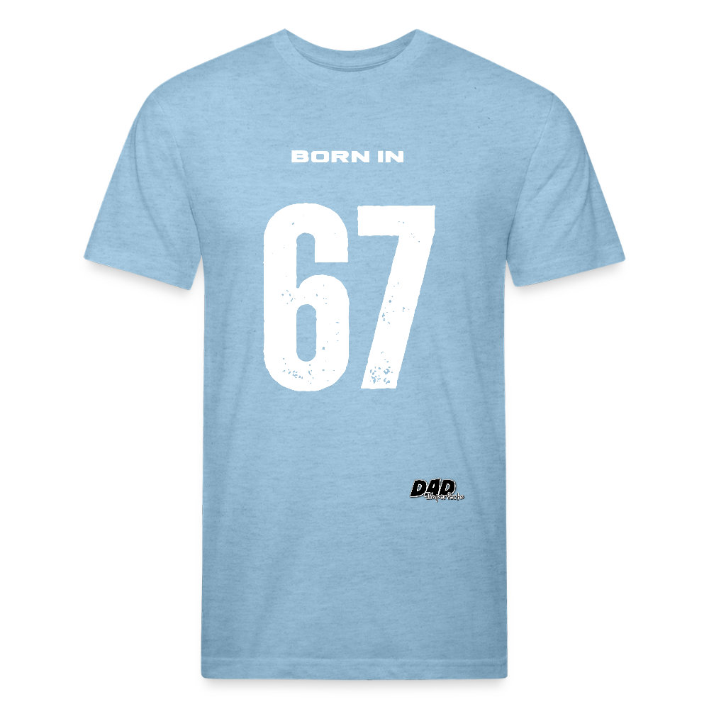 Dad Imperfecto - Born in 67 - Fitted Cotton/Poly T-Shirt by Next Level - heather blue