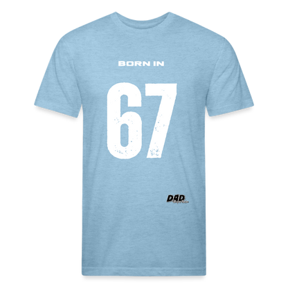 Dad Imperfecto - Born in 67 - Fitted Cotton/Poly T-Shirt by Next Level - heather blue