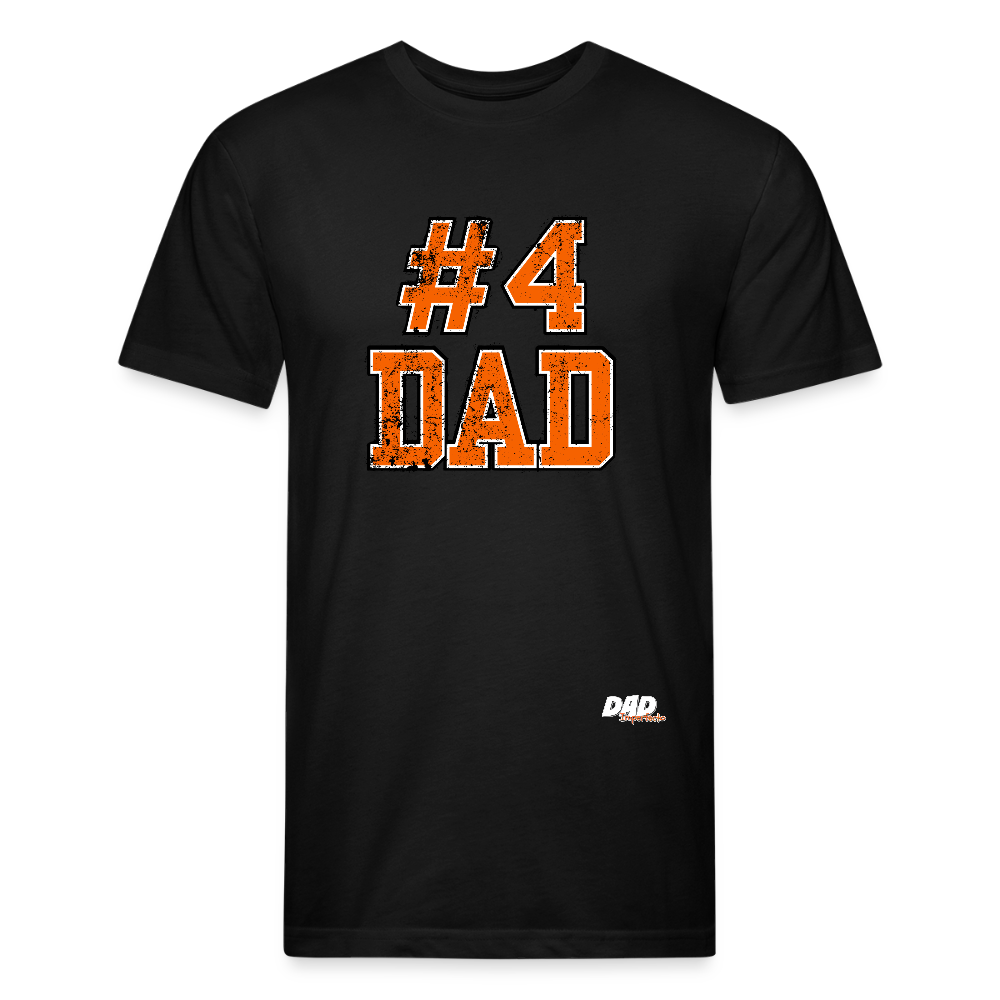 Dad Imperfecto - Orange Varsity Print - Fitted Cotton/Poly T-Shirt by Next Level - black