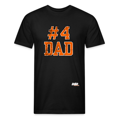 Dad Imperfecto - Orange Varsity Print - Fitted Cotton/Poly T-Shirt by Next Level - black