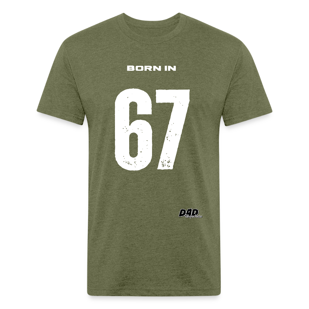 Dad Imperfecto - Born in 67 - Fitted Cotton/Poly T-Shirt by Next Level - heather military green