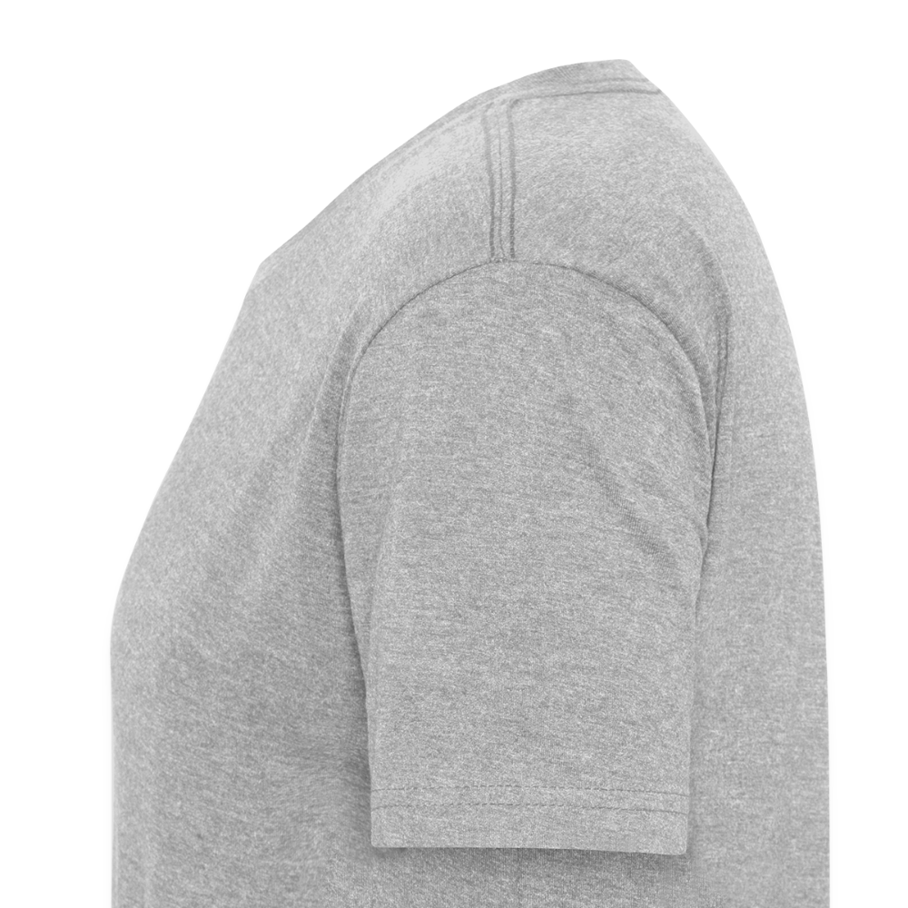 Dad Imperfecto - Orange Varsity Print - Fitted Cotton/Poly T-Shirt by Next Level - heather gray