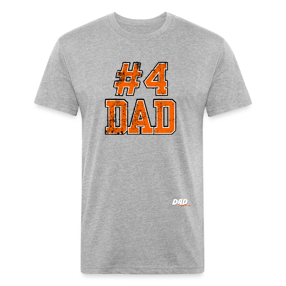 Dad Imperfecto - Orange Varsity Print - Fitted Cotton/Poly T-Shirt by Next Level - heather gray