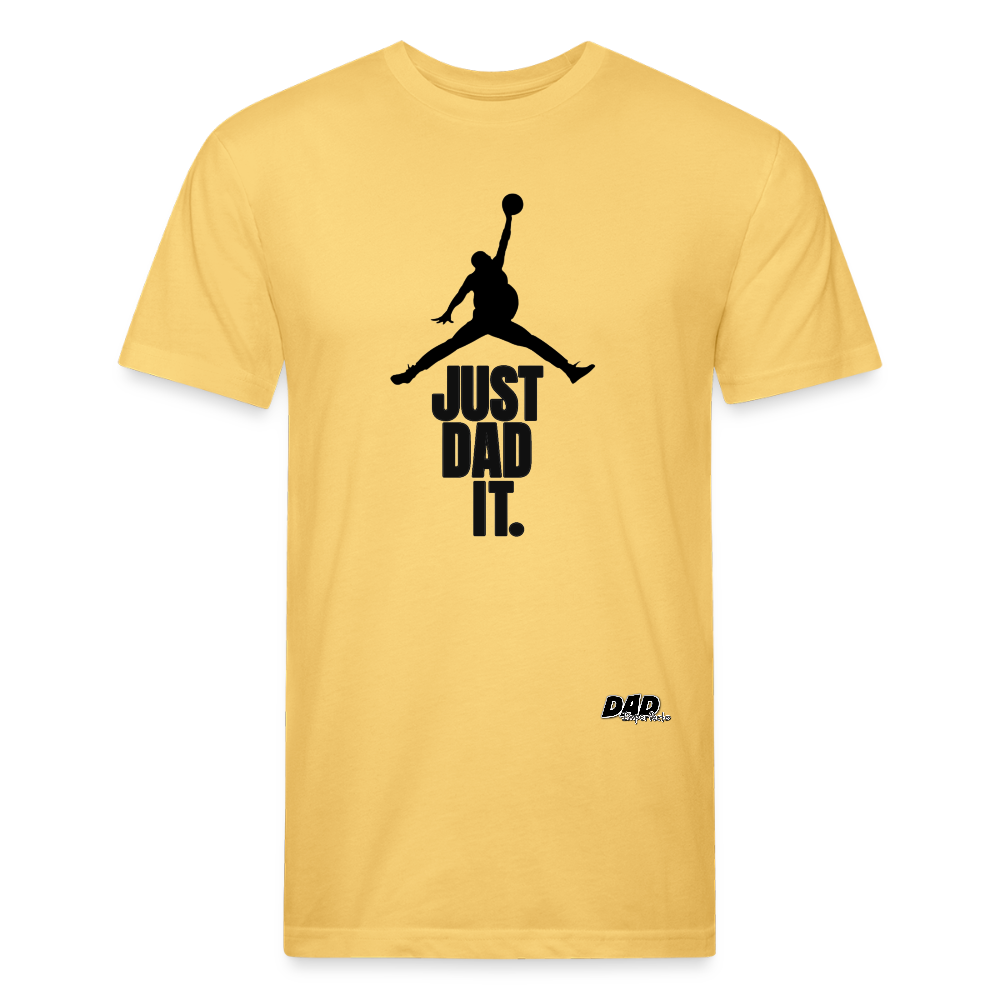 JUST DAD IT - VERTICAL PRINT - Fitted Cotton/Poly T-Shirt by Next Level - pastel yellow