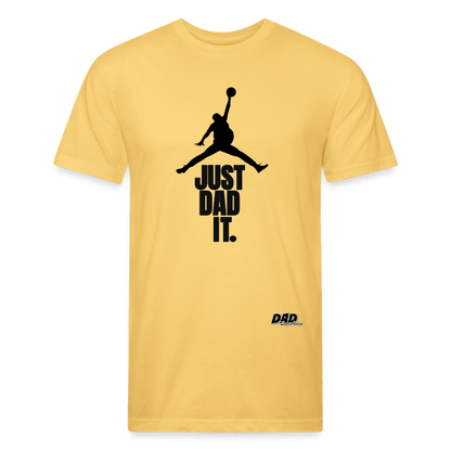 JUST DAD IT - VERTICAL PRINT - Fitted Cotton/Poly T-Shirt by Next Level - pastel yellow